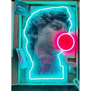 LED Neon Light David Blowing Gum Wall Decor 23”